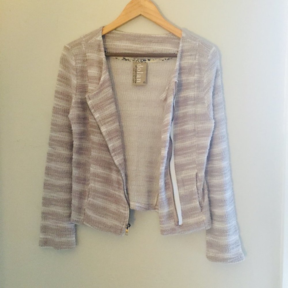 Anthroplogie Dolan Left Coast Kinney Striped Moto Jacket Xs View 4